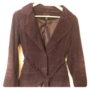 Deep Purple Belted Corduroy Jacket